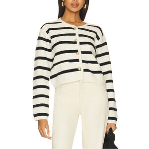 Line & Dot 'Benni' White Stripe Cardigan Size XS